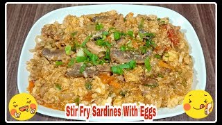 Stir Fry Sardines With Eggs [upl. by Ahcsim]