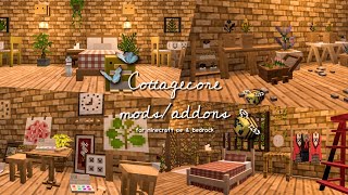 🌿🐥 9 aesthetic cottagecore modsaddons for minecraft pe 117 [upl. by Thordia309]