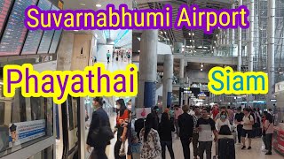 Suvarnabhumi Airport to Phaya Thai Airport Rail Line to Siam BTS [upl. by Nyl]