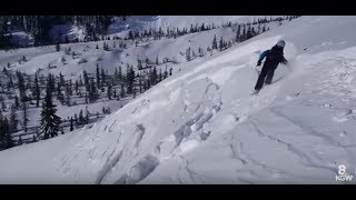 Skier triggers avalanche on Mt St Helens [upl. by Jari433]