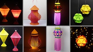 4 Easy Paper LanternLamp Making Ideas  Diwali Decoration Ideas At Home  Christmas Decorations [upl. by Rojas]