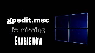 gpeditmsc windows 10 missing Fix [upl. by Christianity]