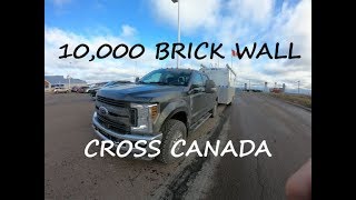 BANKS DERRINGER TUNED 67 POWERSTROKE TOWING 10000 BRICK WALL CROSS CANADA [upl. by Sherar471]