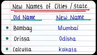 old and new names of indian states and cities  Renamed cities in India  Gk for competitive exam [upl. by Tselec131]