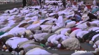 Thousands of Muslims pray outside Mosque in Mecca ahead of Hajj pilgrimage [upl. by Sabba992]