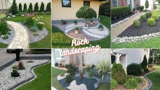 100 Rock Landscaping Ideas For Front Yard  Small Front Yard Rock Garden Ideas 2024 [upl. by Vokaay]