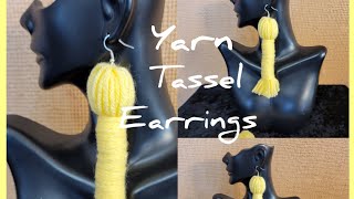 How to make Yarn Tassel Earrings tassels yarn tasselearring [upl. by Allerim]