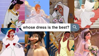 ranking EVERY animated disney wedding dress 💒💍😘 [upl. by Esiled]