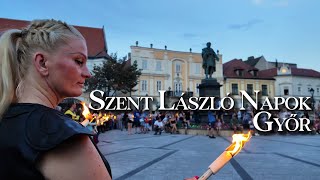 Fáklyás felvonulás  Szent László Napok Győr 2024  Medieval Torch March  4K [upl. by Adiam]