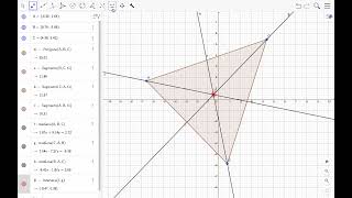 Cálculo del baricentro de un triángulo con GeoGebra [upl. by Callum278]