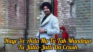 Jatta jatti da crush song lyrics [upl. by Deth]