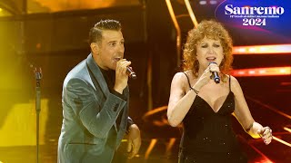 Sanremo 2024 Fiorella Mannoia con Francesco Gabbani canta quotChe sia benedettaquotquotOccidentalis karmaquot [upl. by Quartet71]