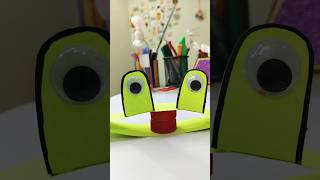 cute frog 🐸 using paper sheet and bottle capkids activity craft video amazingcraft diy shorts [upl. by Dierolf973]