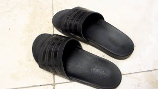 Adidas Womens Adilette Comfort Slide Sandals Review [upl. by Solita]