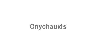 How to Pronounce quotOnychauxisquot [upl. by Lette]