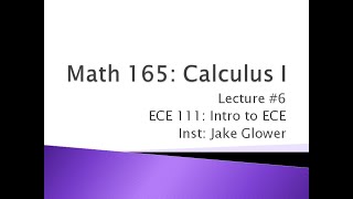 ECE 11106 Calculus I Differentiation [upl. by Ivo449]