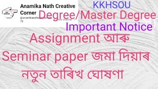 Important Notice For 2nd And 4th SEM Master DegreeDegree Seminar paper Submission date Extended [upl. by Kaitlynn809]