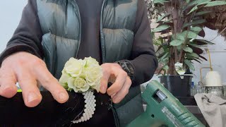 How to make a corsage on bracelet with real flowers [upl. by Latoniah]