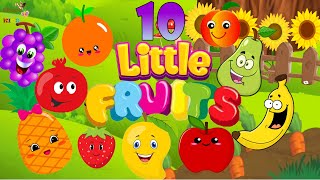 Ten Little Fruits Jumping On The Bed  Fruits Song  Learn Fruits  Nursery Rhymes Song For Children [upl. by Rheinlander]