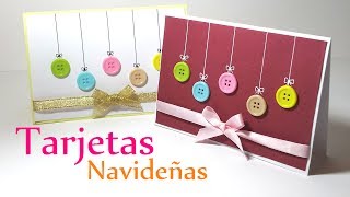 Manualidades para Navidad TARJETAS de NAVIDAD con Botones  DIY Innova Manualidades [upl. by Ondrea83]