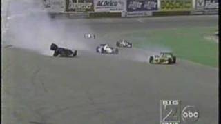 1998 Indycar Phoenix 200  Luyendyk crashes and slides upside down [upl. by Aelhsa]