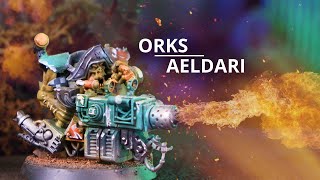 Orks vs Aeldari  A 10th Edition Warhammer 40k Battle Report [upl. by Colyer756]