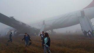 Plane skids off runway shuts down international airport [upl. by Filipe]