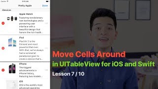 UITableView Pt 710 DRAG AND DROP TO MOVE CELL IN TABLE VIEW SWIFT TUTORIAL [upl. by Hsan]