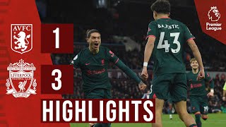 HIGHLIGHTS Aston Villa 13 Livepool  Salah van Dijk amp Bajcetic score on Premier League return [upl. by Eolc]