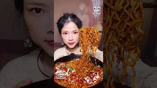 Spicy Fire Noodles Mukbang  Black Bean Noodles  Chinese Food Mukbang [upl. by Isdnil]