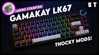 GamaKay LK67 Build  Akko Starfish WoB ASA Keycaps Metal Knob Foam Holee Mod  Samuel Tan [upl. by Mignon]