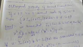 Orthogonal property Bessel functions [upl. by Feenah]