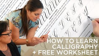 How to Create and Learn Modern Calligraphy  A Guide for Beginners  Free Worksheet [upl. by Jenn]