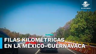 MéxicoCuernavaca registra carga vehícular de hasta 10 kilómetros [upl. by Alleen963]