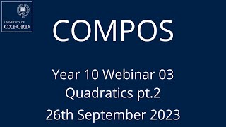 COMPOS Y10 Webinar 03 [upl. by Bertie]