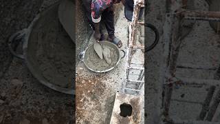 Cement mortar ensures strong bonding stabilizing hollow blocks in foundation asmr shorts [upl. by Maleeny]