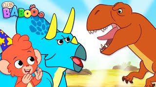 Who is stronger The Triceratops or TRex  Club Baboo  1 HOUR VIDEO  Dinosaur Fight [upl. by O'Connor67]