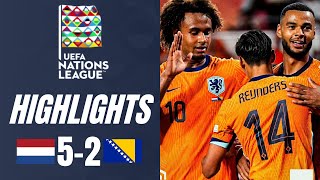 Netherlands vs Bosnia and Herzegovina 52 Highlights UEFA Nations League 202425 [upl. by Autum]