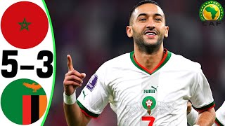 Morocco vs Zambia 53  All Goals and Highlights  2024 🔥 ZIYECH [upl. by Hayes]