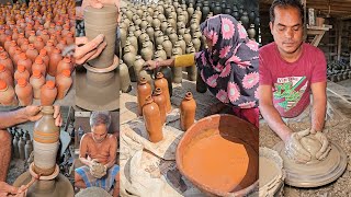 Hand Made Clay Pot Making  Clay Pots Manufacturing Process  Clay Pots Making Skills [upl. by Bogoch]