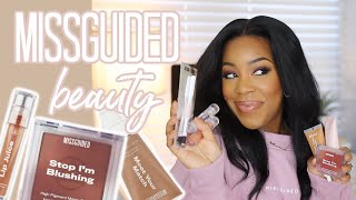 NEW MISSGUIDED BEAUTY HAUL  TRYON  AFFORDABLE MAKEUP HAUL  Andrea Renee [upl. by Akselaw]