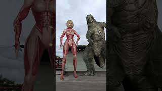 哥斯拉和巨人居然玩起来了？ funny godzilla 進撃の巨人 Attack on Titan [upl. by Ahter]