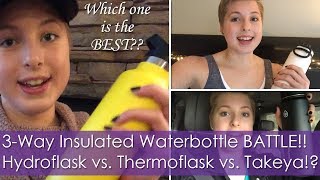 3Way Insulated Waterbottle BATTLE Hydroflask vs Thermoflask vs Takeya  Which one is the BEST [upl. by Adym]