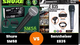 Shure sm58 VS Sennheiser e835 which one is better [upl. by Naihr305]