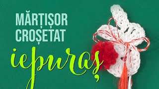 Martisor iepuras crosetat cu codita pufoasa brosa 1 Martie  Tutorial Mărțișor Începători [upl. by Noillimaxam255]