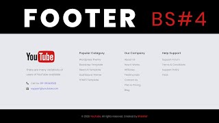 Responsive Footer Bootstrap 4  Bootstrap 4 Footer Design Tutorial In Hindi  Code4Education 2021 [upl. by Leibman]