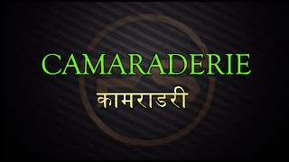 How to pronounce CAMARADERIE  Meaning and Examples of CAMARADERIE  English Vocabulary  shorts [upl. by Iahc]