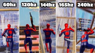 Fortnite 60hz vs 120hz vs 144hz vs 165hz vs 240hz [upl. by Moyer]