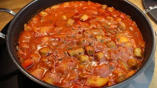 Omas Bauerntopf mit Paprika und Bratwurst schnell und lecker Eintopf Rezept rezepte [upl. by Nnaeel732]