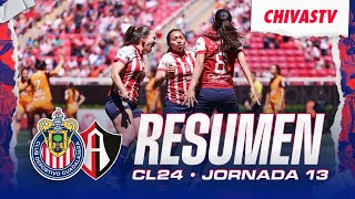 RESUMEN Y GOLES Chivas Femenil divide puntos con Atlas en el ClásicoTapatío  Clausura 2024 [upl. by Celestyna820]